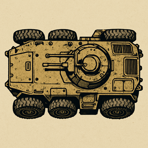 military, old, Light Armored Vehicles, top view.
In-Game asset.  2d.  High contrast.  No shadows