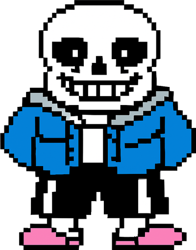 Sans Undertale.
In-Game asset.  2d.  High contrast.  No shadows