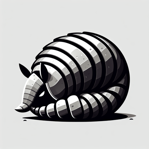 Un armadillo hecho bolita.
Single Game Texture.  In-Game asset.  2d.  Blank background.  High contrast.  No shadows