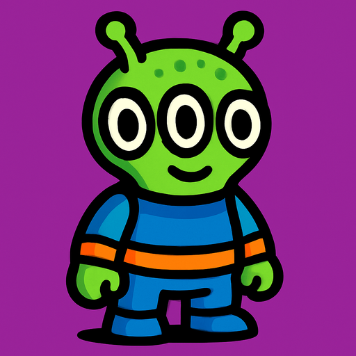 uzaylı.
In-Game asset.  2d.  High contrast.  No shadows