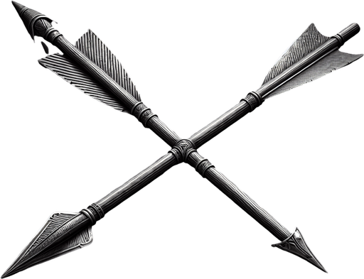 Warcraft 3 image of a medieval arrow..
Single Game Texture. In-Game asset. 2d. Blank background. High contrast. No shadows.