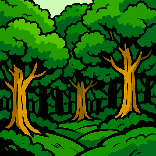 orman büyük olsun.
In-Game asset.  2d.  High contrast.  No shadows