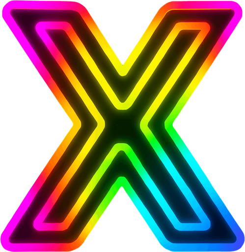 X.
In-Game asset.  2d.  High contrast.  No shadows. NEON