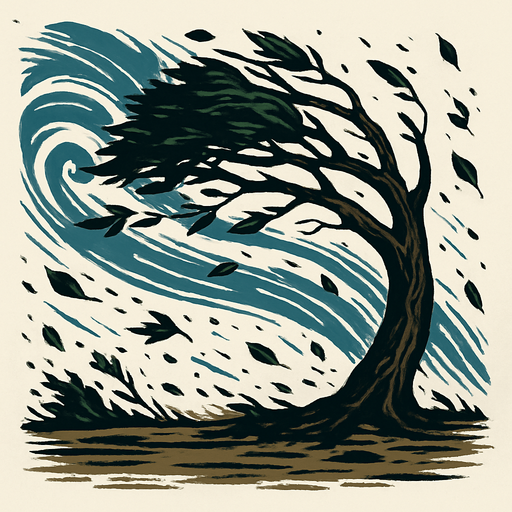 Vendaval, algo realista.
In-Game asset.  2d.  High contrast.  No shadows