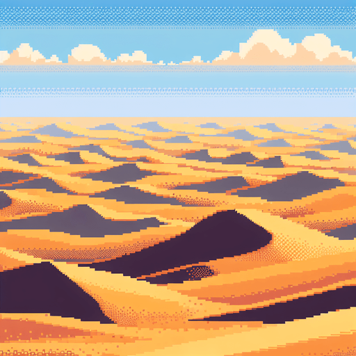 pixel art desert.
Single Game Texture. In-Game asset. 2d. Blank background. High contrast. No shadows.