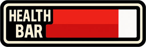 Barra de vida.
In-Game asset.  2d.  High contrast.  No shadows
