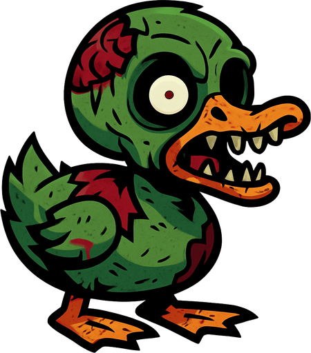 zombie duck.
In-Game asset.  2d.  High contrast.  No shadows