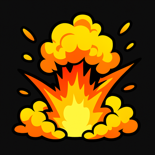 Explosion.
In-Game asset.  2d.  High contrast.  No shadows