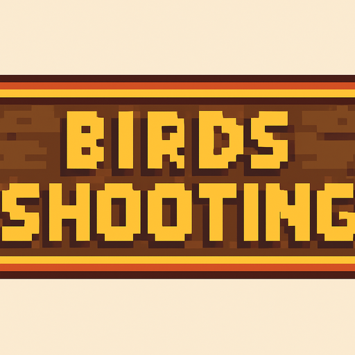 A pixel art sign that says BIRDS SHOOTING.(800x240 size)
No shadows