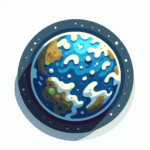 2d earth

Single Game Texture. In-Game asset. 2d. Blank background. High contrast. No shadows.