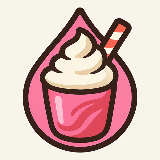 milkeshake droplet.
In-Game asset.  2d.  High contrast.  No shadows