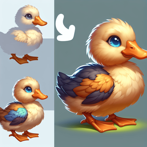 a duck chick.
Single Game Texture.  In-Game asset.  2d.  Blank background.  High contrast.  No shadows