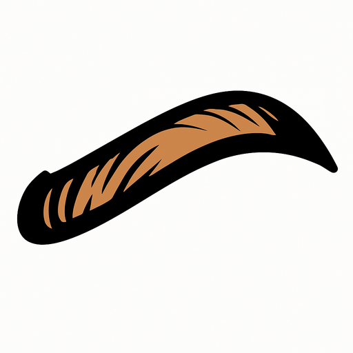 eyebrow.
In-Game asset.  2d.  High contrast.  No shadows. comic. cartoon