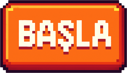 pixelart button.  have text in middle "BAŞLA".
In-Game asset.  2d.  High contrast.  No shadows