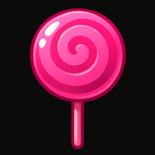 gerçekçi bir şeker. yuvarlak bir şeker ve pembe renk..
In-Game asset.  2d.  High contrast.  No shadows