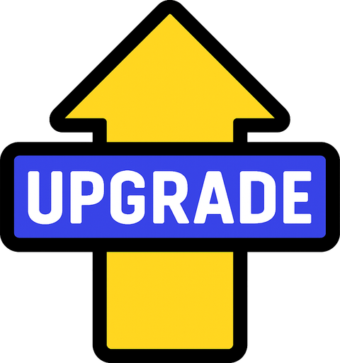 Upgrade.
In-Game asset.  2d.  High contrast.  No shadows