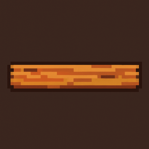 Tabla de madera vista de costado, muy fina. Pixel art.
In-Game asset.  2d.  High contrast.  No shadows
