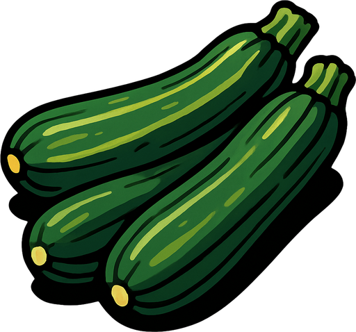 Courgettes.
In-Game asset.  2d.  High contrast.  No shadows
