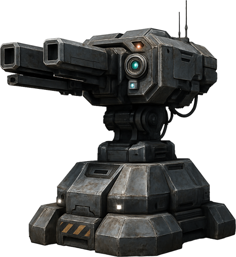 Uzay Savunma Kulesi - Yazısız - Gerçekçi.
In-Game asset.  High contrast.  No shadows