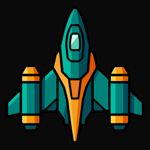 Space ship.
In-Game asset.  2d.  High contrast.  No shadows