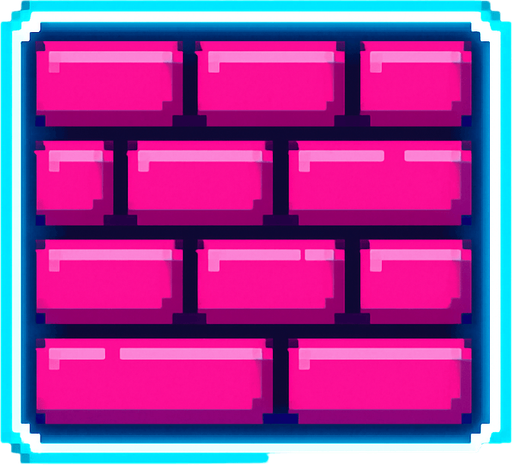 Make pixelart neon wall obstacle.
In-Game asset.  2d.  High contrast.  No shadows