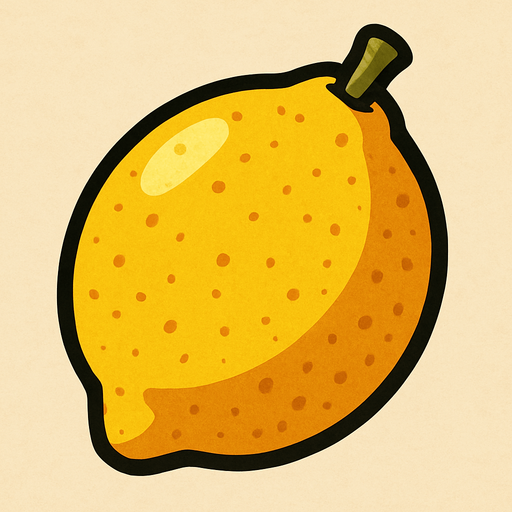 uncut lemon.
In-Game asset.  2d.  High contrast.  No shadows