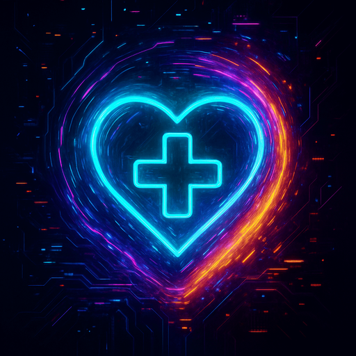 Ability icon 'healing' . cyberpunk. abstract. Futuer. different colors. HD colors