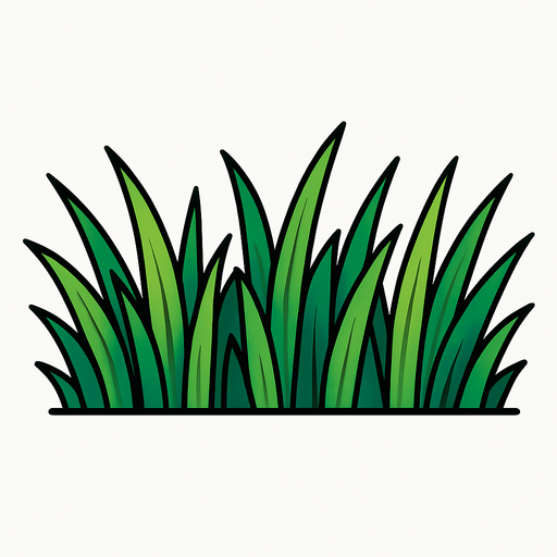 Line of grass.
In-Game asset.  2d.  High contrast.  No shadows