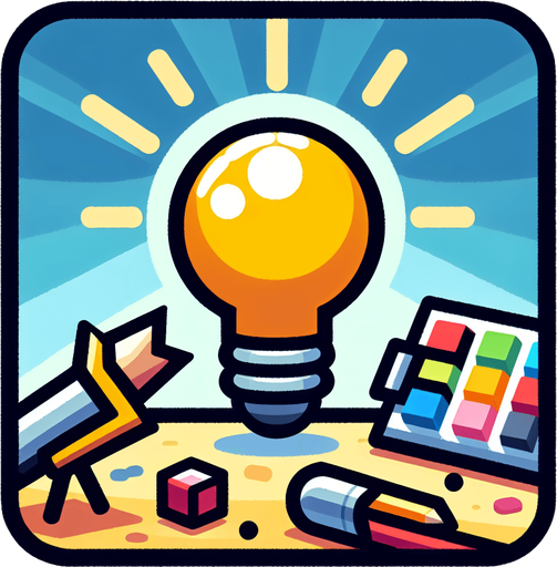 eureka moment, cartoon style, light, no people.
Single Game Texture. In-Game asset. 2d. Blank background. High contrast. No shadows.