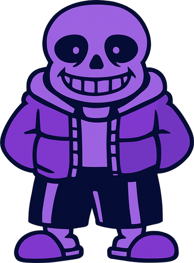 Sans color morado.
In-Game asset.  2d.  High contrast.  No shadows
