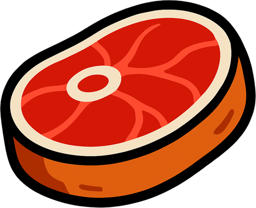 meat.
In-Game asset.  2d.  High contrast.  No shadows