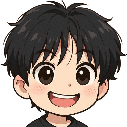 make him in cartoon chibi style, retains his characteristic features such as his puppy dog ​​eyes and mischievous expression, energetic and friendly smile like a curious child, please