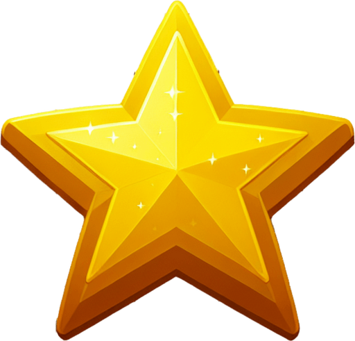 yellow star.
Single Game Texture. In-Game asset. 2d. Blank background. High contrast. No shadows.