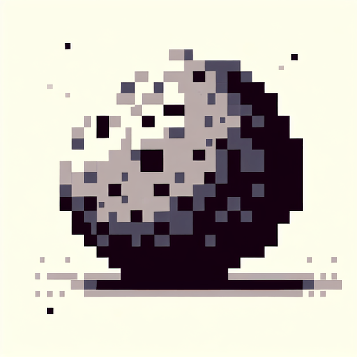 Asteroid 2D Pixel..
Single Game Texture. In-Game asset. 2d. Blank background. High contrast. No shadows.