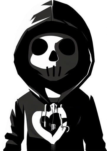 a heart on the hoodie