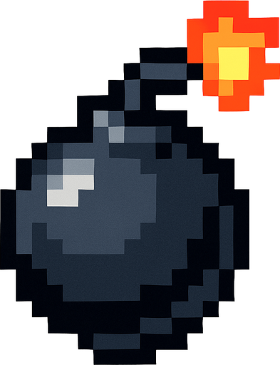Bomba pixel.
In-Game asset.  2d.  High contrast.  No shadows