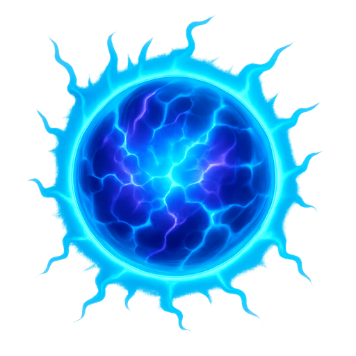 Energy ball.
Single Game Texture.  In-Game asset.  2d.  Blank background.  High contrast.  No shadows