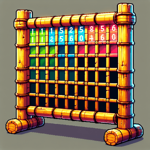 8-bit. cartoon. bamboo made scoreboard. empty. no shadow. in game asset. Single Game Texture. In-Game asset. 2d. Blank background. High contrast. No shadows.