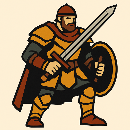 Warrior.
In-Game asset.  2d.  High contrast.  No shadows
