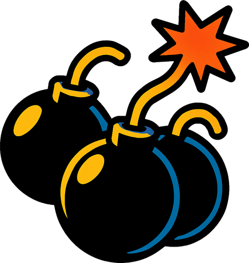 bomb_multi.
In-Game asset.  2d.  High contrast.  No shadows