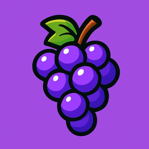 Grape.
In-Game asset.  2d.  High contrast.  No shadows