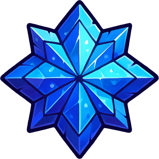 Cristal magico visto desde arriba.
In-Game asset.  2d.  High contrast.  No shadows