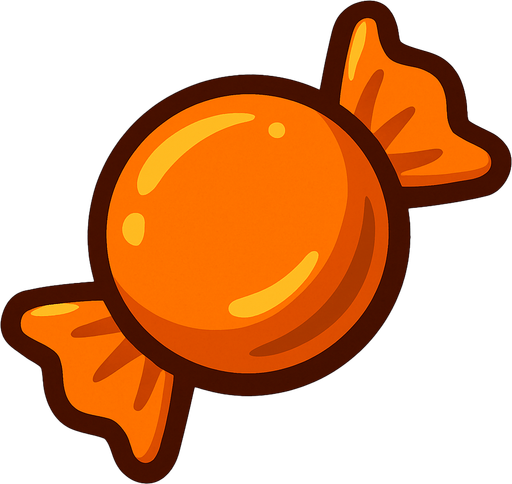 Orange candy.
In-Game asset.  2d.  High contrast.  No shadows