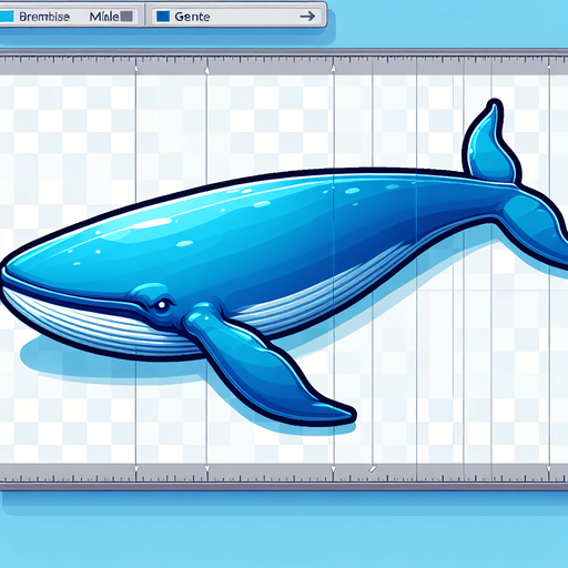 Blue Whale.
Single Game Texture.  In-Game asset.  2d.  Blank background.  No shadows