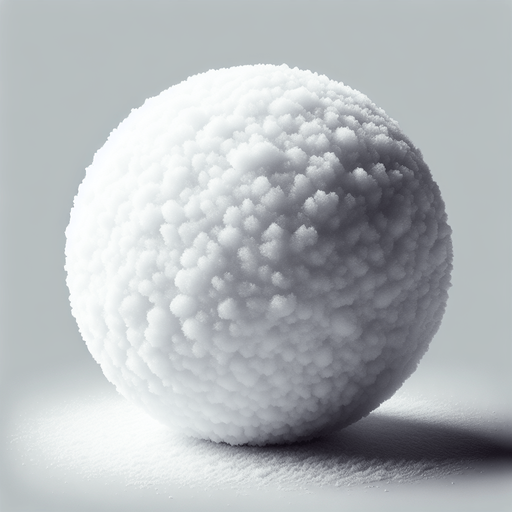 snow ball.
Single Game Texture.  In-Game asset.  2d.  Blank background.  High contrast