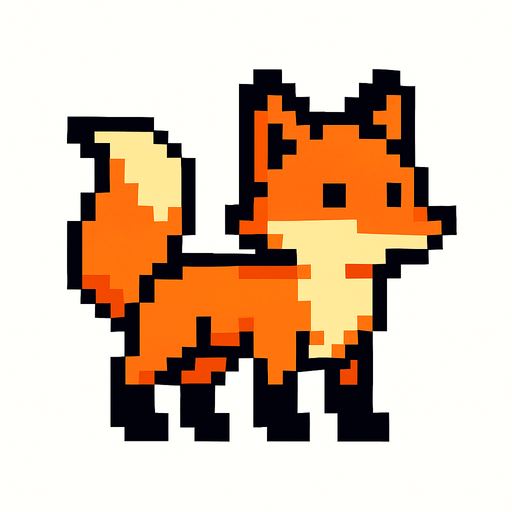 pixel kar tilkisi ekle.
In-Game asset.  2d.  High contrast.  No shadows