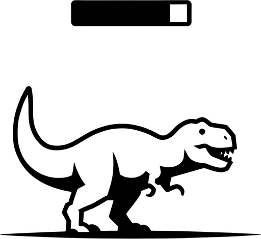 T-Rex from no Internet game.
Single Game Texture. In-Game asset. 2d. Blank background. High contrast. No shadows.