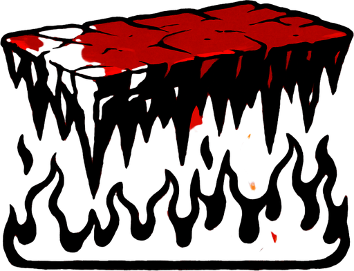 a hell platform.
In-Game asset.  2d.  High contrast.  No shadows