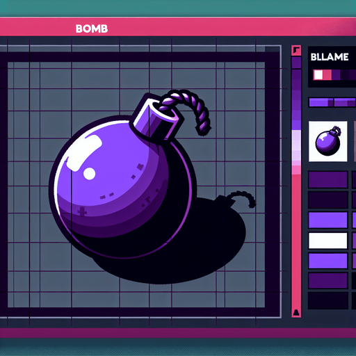 Purple bomb

Single Game Texture. In-Game asset. 2d. Blank background. High contrast. No shadows.