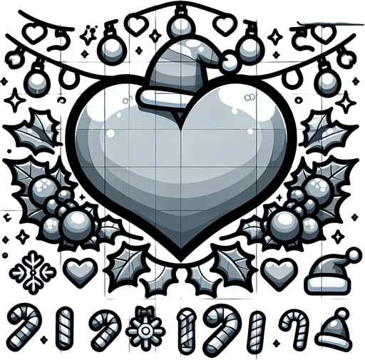 Cartoon Christmas heart
Single Game Texture. In-Game asset. 2d. Blank background. High contrast. No shadows.